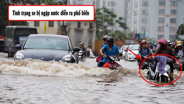  Xe ngập nước, nước vào pô xe máy gây chết máy