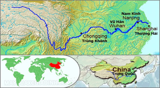 Dòng chảy sông Trường Giang của Trung Quốc.