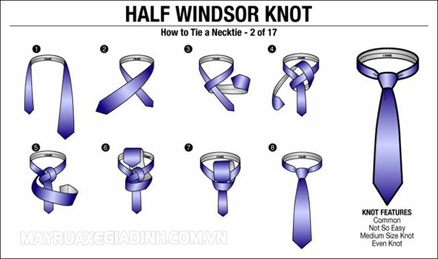 Cách thắt cà vạt nam kiểu mới (Half-Windsor)