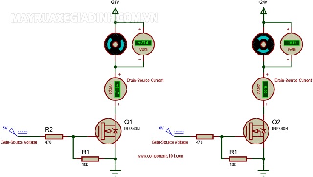 MOSFET hoạt động trong mạch điện