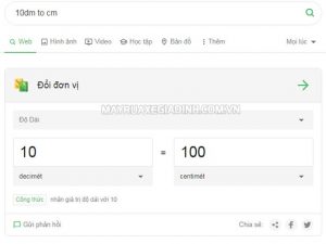 Tính nhanh 1 tấc bằng bao nhiêu cm, 1 tấc dài bao nhiêu cm, mm, m,... nhanh chóng thông qua Google.