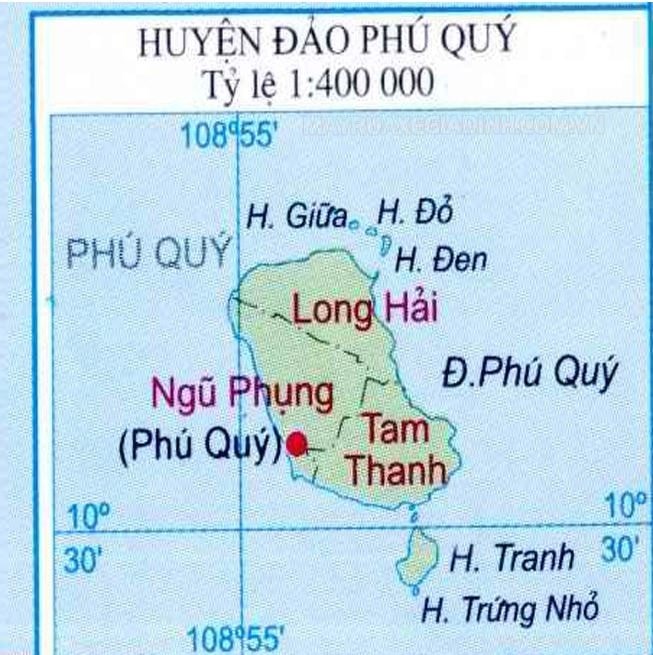 Bản đồ huyện đảo Phú Quý