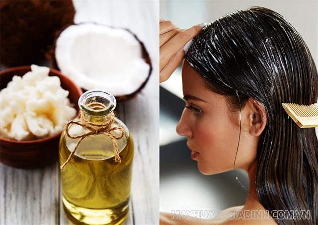 Chữa rụng tóc sau sinh bằng dầu dừa đem đến hiệu quả nhanh chóng.