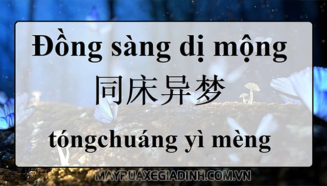 Đồng sàng dị mộng được dịch từ câu thành ngữ Hán 同床异梦.